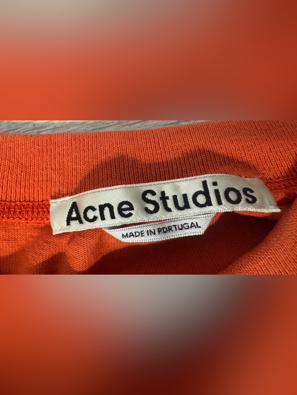 Acne Studios Orange Reverse Logo T-Shirt Dress Streetwear Relaxed Fit Medium - Picture 9 of 11